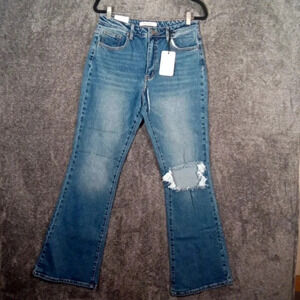 Dogma women's denim high rise flare leg jeans Medium wash size 29